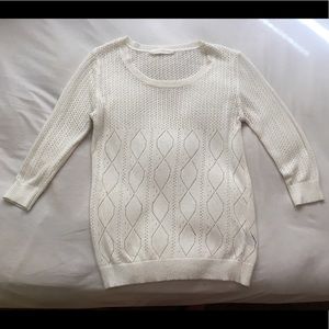 Crocheted Off- White Sweater